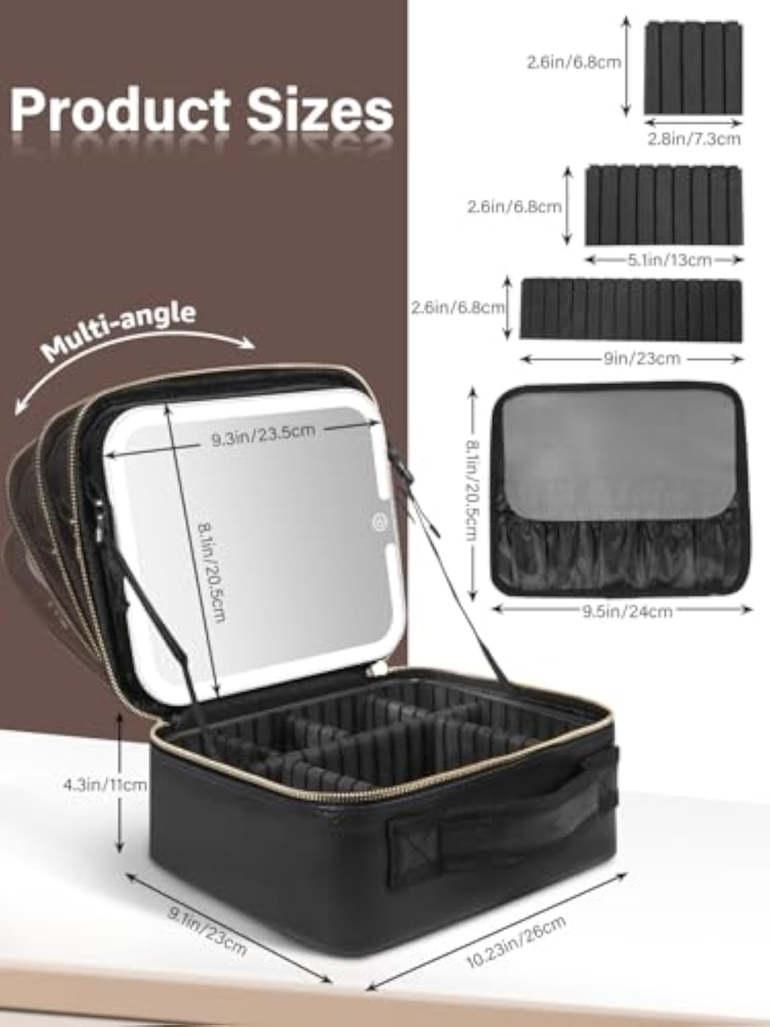 Large Capacity Makeup Organizer Professional Vanity Case