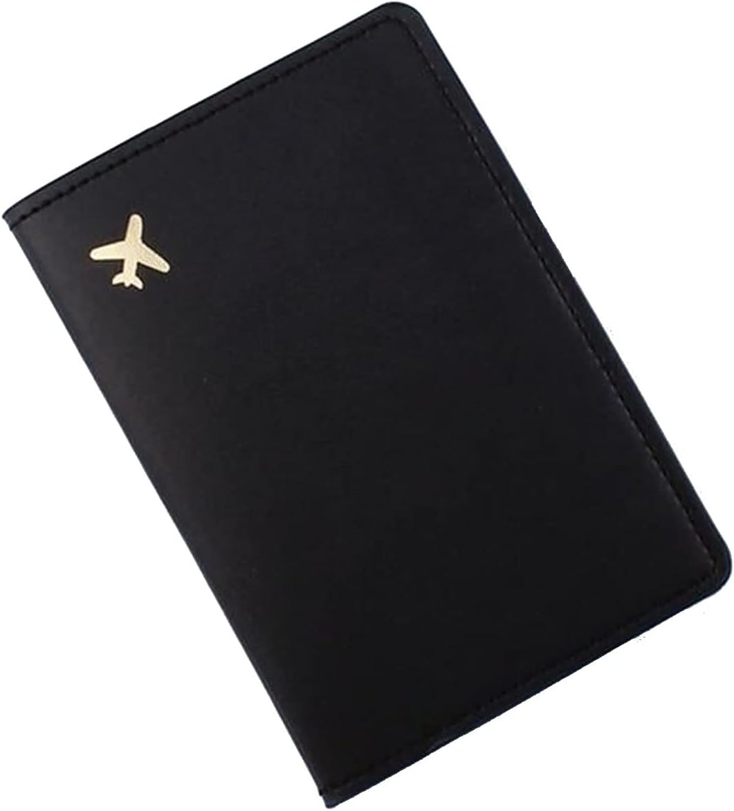 YYGOJOY Passport Holder Cover, PU Leather Passport Holder Travel Wallet Organiser for Credit Card, Money, Boarding, Passport, Boarding Passes for Women Men (Black)
