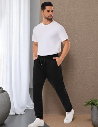 Shiyifa Men's Winter Warm Fleece Sherpa Lined Sweatpants Active Thermal Track Jogger Pants with Pockets3