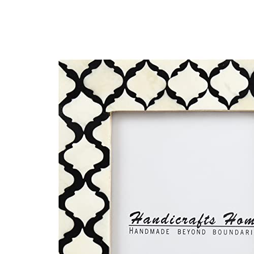 Picture Photo Frame Moorish Damask Moroccan Arts Inspired Handmade Naturals Bone Frames Photo Size 5X7 Inches Black White, Gifts For Mom #TOP5