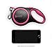 PET&CUDDLE Retractable Dog Leash, 16 ft for S to L Dogs Up to 110 lbs, Easy Lock/Release Button and Ergonomic Handle, Heavy Duty Tangle-Free Nylon Ribbon Leash - (Small/Medium, Black+Pink)