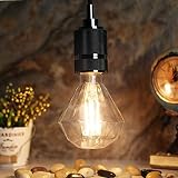 TIANFAN Żarówki LED w stylu vintage, 4 W, 2700 K, ciepła biel, kryształowa żarówka LED, 220/240 V, śruba Edisona, gwint E27, specjalna dekoracyjna żarówka, diament φ95 mm (przezroczysta)