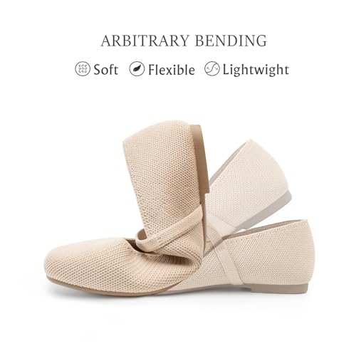 knit flats for women square toe flats casual ballet flats with ankle strapmary jane shoes women comfortable for dressy office
