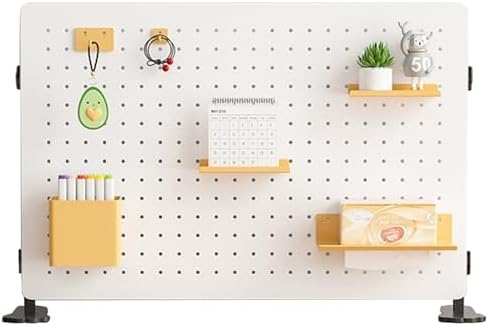 Vertical Metal Pegboard Organizer Kit - Versatile Desk & Wall Storage Solution with Dividers for Crafts, Nursery & Home Decor - Stylish White Display Shelves