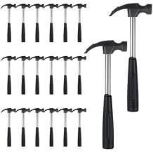 20 Pcs Mini Claw Hammer Bulk 6.5 Inch Solid Tubular Small Safety Hammer with Non-Slip Rubber Handle Lightweight for Woodworking Hanging Pictures DIY Crafts Jewelry Making Tools