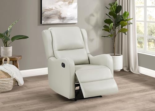 Sillón reclinable giratorio cuero sintético crema miniatura 5