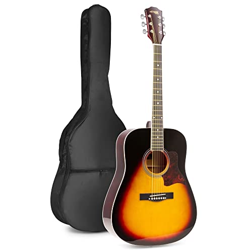 Max SoloJam Guitare Acoustique Adulte débutant – Sunburst, Cordes en Acier, accordeur Digital, Sac de Transport… - Les Beatles, Paul McCartney, John Lennon, RIngo Starr, George Harrison Max SoloJam Guitare Acoustique Adulte débutant - Sunburst, Cordes en Acier, accordeur Digital, Sac de Transport… – Image 5