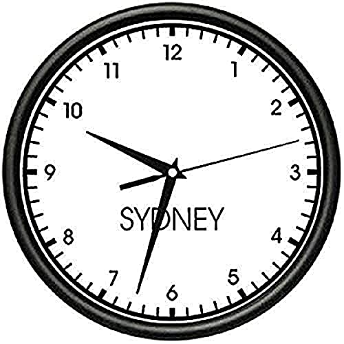 SignMission Sydney TIME Wall Clock, 10 in Diameter, Multicolor, Analog Display, Office Business