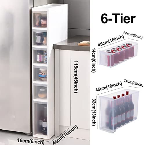 Mueble de baño vertical delgado de plástico con 4 cajones y ruedas para organizar espacios 3
