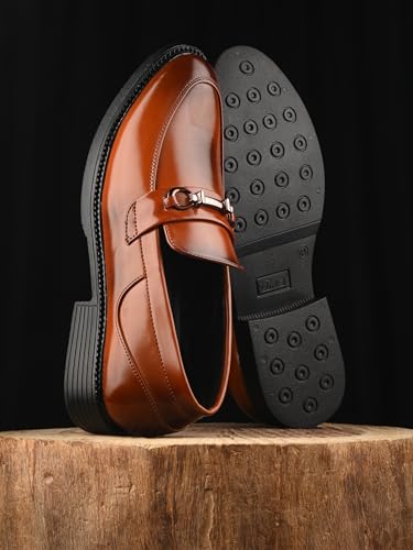 Image of STANPHORD Men Formal Loafer Shoes | Patent PU Slip-On Moccasins | Flat Rubber Sole | Casual Office Driving Travel Wear | Lightweight (TPSL S1)