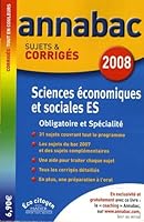 Sciences économiques et sociales ES : Sujets et corrigés 2218932539 Book Cover