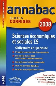 Paperback Sciences économiques et sociales ES : Sujets et corrigés [French] Book