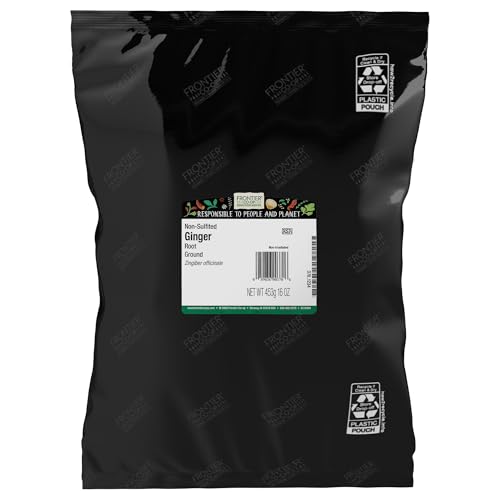 Frontier Co-op Ginger Root Powder, Kosher, Non-irradiated | 1 lb. Bulk Bag | Sustainably Grown | Zingiber officinale Roscoe
