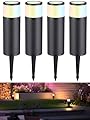 LEONLITE 5CCT Low Voltage Path Lighting, 4W LED Landscape Bollard Pathway Light, Landscape Lights Outdoor for Yard Walkway, 2700K/3000K/3500K/4000K/5000K, Die-Cast Aluminum, ETL, FCC Listed, Pack of 4
