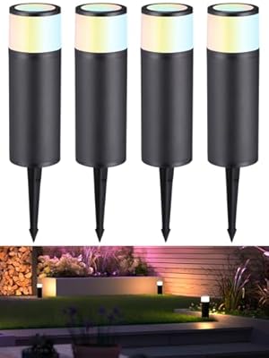 LEONLITE 5CCT Low Voltage Path Lighting, 4W LED Landscape Bollard Pathway Light, Landscape Lights Outdoor for Yard Walkway, 2700K/3000K/3500K/4000K/5000K, Die-Cast Aluminum, ETL, FCC Listed, Pack of 4