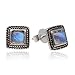 Produktbild Luna Azure Sterling Silber mit echtem Mondstein Quadrat Ohrstecker Ohrring