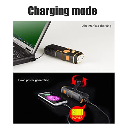 Draagbare noodradio, handslinger met radio, zaklamp F-generator, multifunctionele powerbank-mobiele telefoonlader, SOS-alarm, oplaadbaar, geschikt voor thuis en in noodgevallen - Image 4