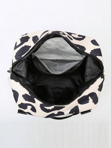 Y2K Preppy Duffle Bag Small Gym Bag for Women Weekenderl Bag Trave Dance Carry on Bag Cheetah Animal Print (beige)4
