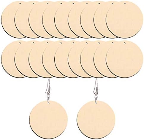TOYANDONA 50pcs Natural Unfinished Blank Earring Pendant Geometric Shaped Wooden Dangle Earring Charms for DIY Jewelry Bracelet Necklace Earring