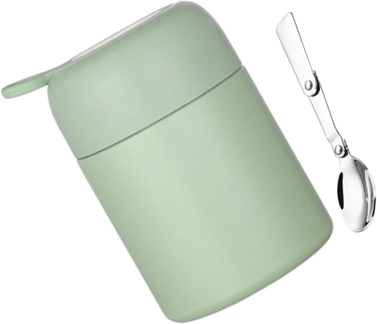VALICLUD Insulated Food Jar 500ml with Foldable Spoon Thermal Soup Cup Vacuum Sealed Portable Lunch Container for Students and Office Workers, Green