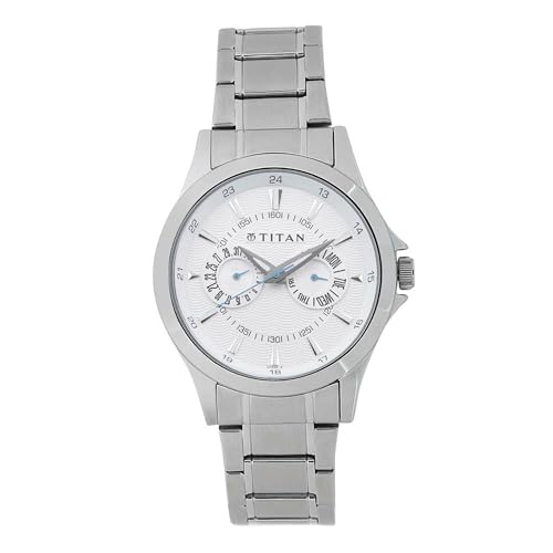 Titan Quartz Multifunction Silver Dial Stainless Steel Strap watch for Men-NN9323SM01 (B007R9WKOQ) Amazon Price History, Amazon Price Tracker