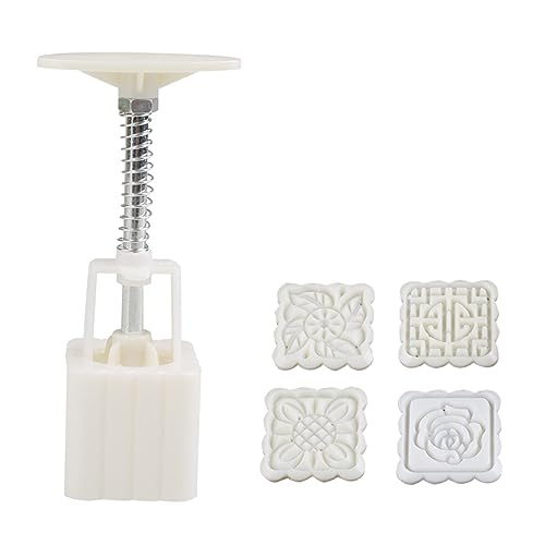 Cabilock Mondkuchenform Drücken Kuchendekoration Stempel Backen Weiß