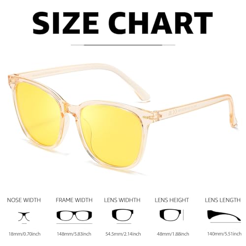 Image of Myiaur Polarized Night Vision Glasses for Women, Anti-Glare Yellow Lens