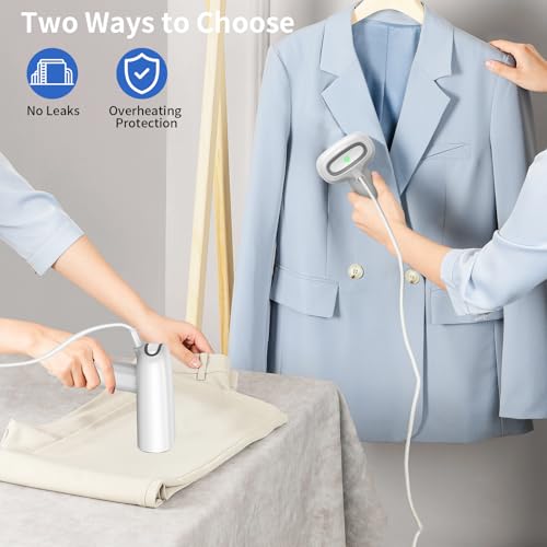 kazazoo Steamer for Clothes, Travel Clothing Steamer, Handheld Folding Garment Steamer,30-Sec Fast Heat-up,Portable 1100W 120ml Fabric Wrinkle Remover for 110V-120V US-CA - Thumbnail 3