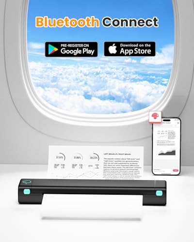Image of Phomemo M08F Pro Portable Printers Wireless Travel, [Upgrade] Portable Thermal Printers Support 8.5 inch X 11 inch US Letter, Inkless Bluetooth Printer Compatible with iOS, Android, PC, Printer with Case