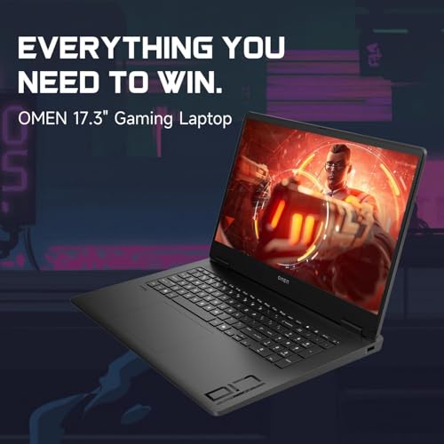 Image of HP OMEN 17.3 RTX 5070 AI Gaming Laptop, 17.3 inch FHD 144Hz, AMD Ryzen AI 9 365, 16GB DDR5 RAM, 1TB SSD, RGB Backlit KB, Low Blue Light, Bundle with Thunderobot 7 in-1 USB-C Hub, Windows 11 Pro