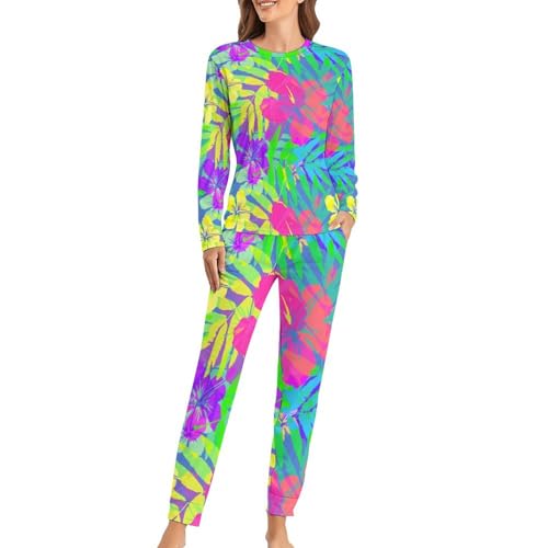 Pyjama femme pantalon et manches longues Fleur De Couleur anti-nuits fraîches