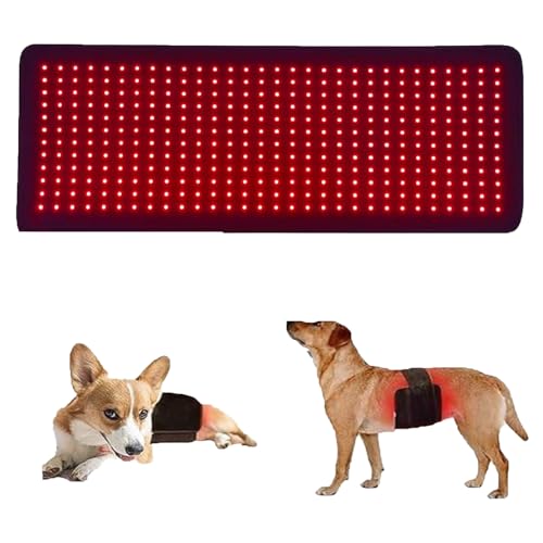 oiakus Cinturón de Terapia de Luz Roja para Mascotas, 360pcs Leds Red Light Therapy Mat, 660nm y 850nm Ligh Therapy Device, Portable Wearable Therapy for Dogs, Horse, Cat, Pets