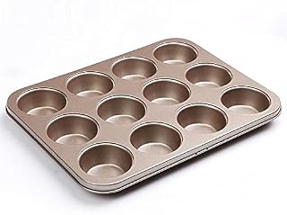 Copper Muffin Pan 12 Cups - Premium Healthy Nonstick Muffin Pan,Even Baking, Dishwasher and Oven Safe