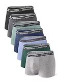 DAVID ARCHY Mens Trunks Underwear Soft Breathable Rayon Made from Bamboo Trunk No Fly Pouch 7-Pack L 2.5''