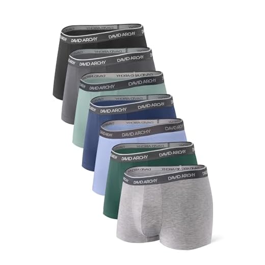 DAVID ARCHY Men's 7 Pack Colorful Underwear Soft Comfy Breathable Bamboo Rayon Trunks No Fly (M, Multicoloured)