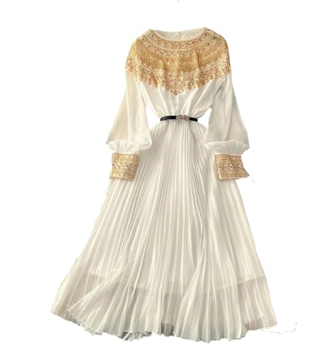 Women Spring Autumn French Sequin Nail Bead Long Sleeved Dress