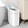 JUDRDO Automatic Trash Can for Bathroom,3.5 Gallon Touchless Trash Can with Lid,Motion Sensor Garbage Can Slim Waterproof Trash Bin Waste Basket for Bedroom, Kitchen