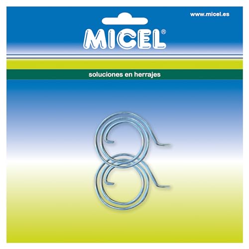 MICEL - 92605 - Muelle de Repuesto para Manillas y Rosetas de Puerta, Cubre dos Vueltas, Incluye 2 unidades, de Acero, 29 x 29 x 1,7 mm