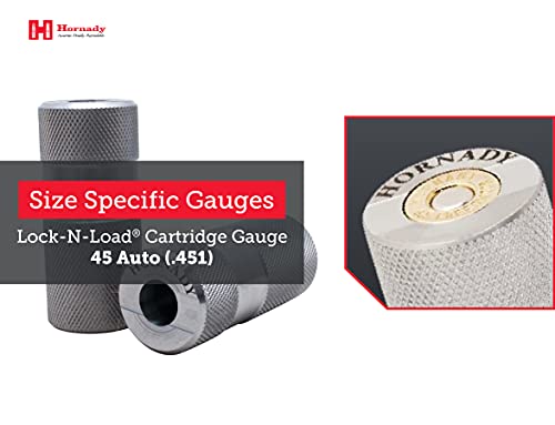 Hornady Lock-N-Load Cartridge Gauge 45 Auto, 380706 - Reloading Supplies To Help Check Cases & Ammo Specifications - Caliber Specific, Cylindrical Precision Steel Gauges Cut To Fit Saami Tolerances #TOP4