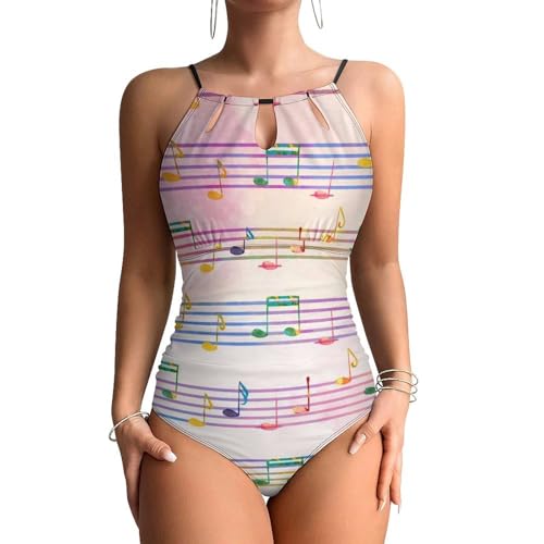 Monokini beachwear notes de musique colorées au textile haut de gamme et finitions invisibles
