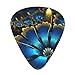 Blue Golden Flower Guitar Picks 12 Pack Bass Picks with Organizer Box Guitar Plectrum Includes Thin Medium Heavy Guitar Picks Ukulele Picks for Bass Acoustic Electric Guitars