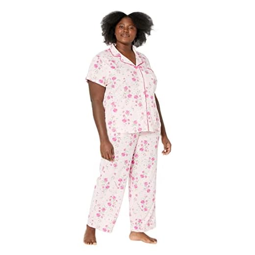 Karen Neuburger Plus Size Girlfriend Short-Sleeve Pajama Set Pj, Fresh Blooms, 1X (Women's 16W-18W)