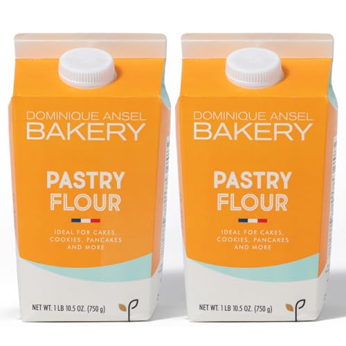 Fine French Pastry Flour, 2 Pack, by Dominique Ansel & Grands Moulins De Paris, T55 Soft White Wheat Flour From France, Ideal for Baking Pancakes, Sponge Cakes and Light and Airy Pastries, 1.65lb Carton, Pack of 2