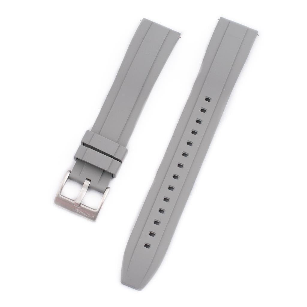 StrapHabit Bracelet de montre extra long pour grands poignets – Bracelet en caoutchouc à dégagement rapide FKM 20 mm 22 mm