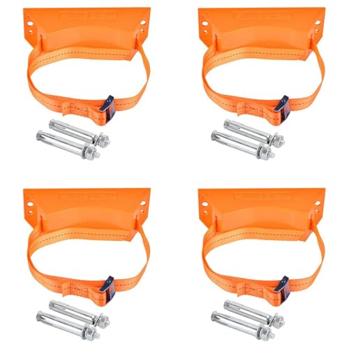 Reinscer Soporte para cilindros, 4 soportes para cilindros, sostenedor de botella de gas ABS duradero para autocaravana, caravana, naranja