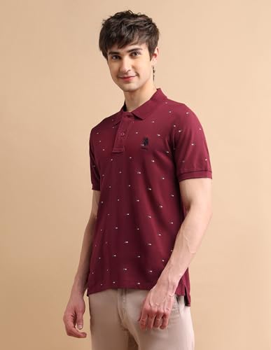 Image of U.S. POLO ASSN. Printed Regular Fit Polo T Shirts for Men - 100% Cotton, Half Sleeves Mens Tshirt