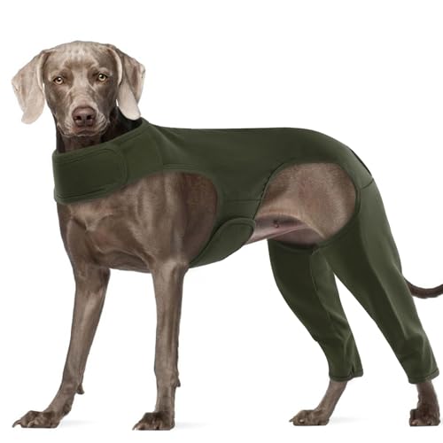 Image of ROZKITCH Dog Rear Leg Wound Cover Rear Legs, Pet Sleeve to Prevent Licking Wound Elbow Protector, Dog Recovery Suit Cone Collar Alternative for Sprain ACL CCL Arthritis Joint Care Green 3XL