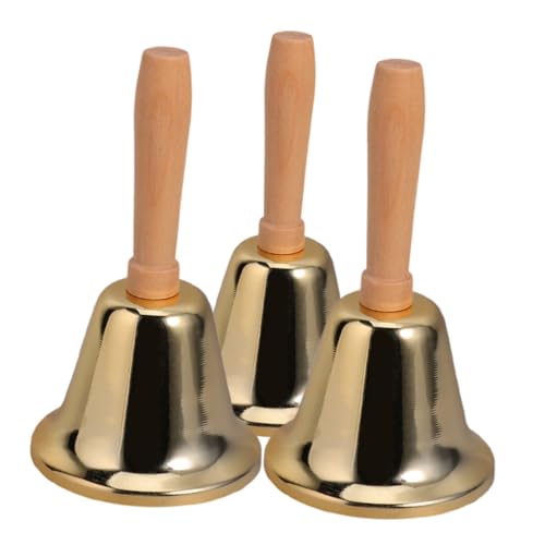 ERINGOGO Hand Bell Golden Dinner Bell for Classroom Reception and Service Call Bell for Elderly Pets and Holiday Celebrations and Stylish Design