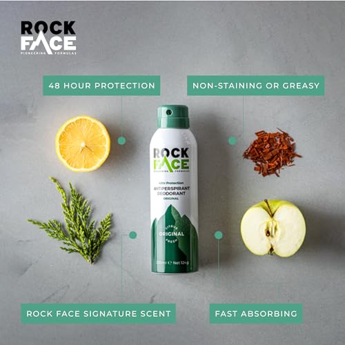 Rock Face Antiperspirant Deodorant for Men 200ml | Fresh Citrus Scent | Fast Absorbing | Non-Staining | 48 Hour Protection - Image 4