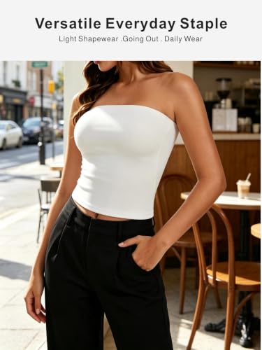 RanZZRan Women's Strapless Tube Top Double Lined Non-Slip Backless Crop Top - image 6